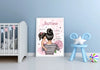 Personalizuota Vaiko Gimimo Metrikų Iliustracija Mylimiausia mama, Mergaitės gimimo metrika, plakatas su rėmeliu