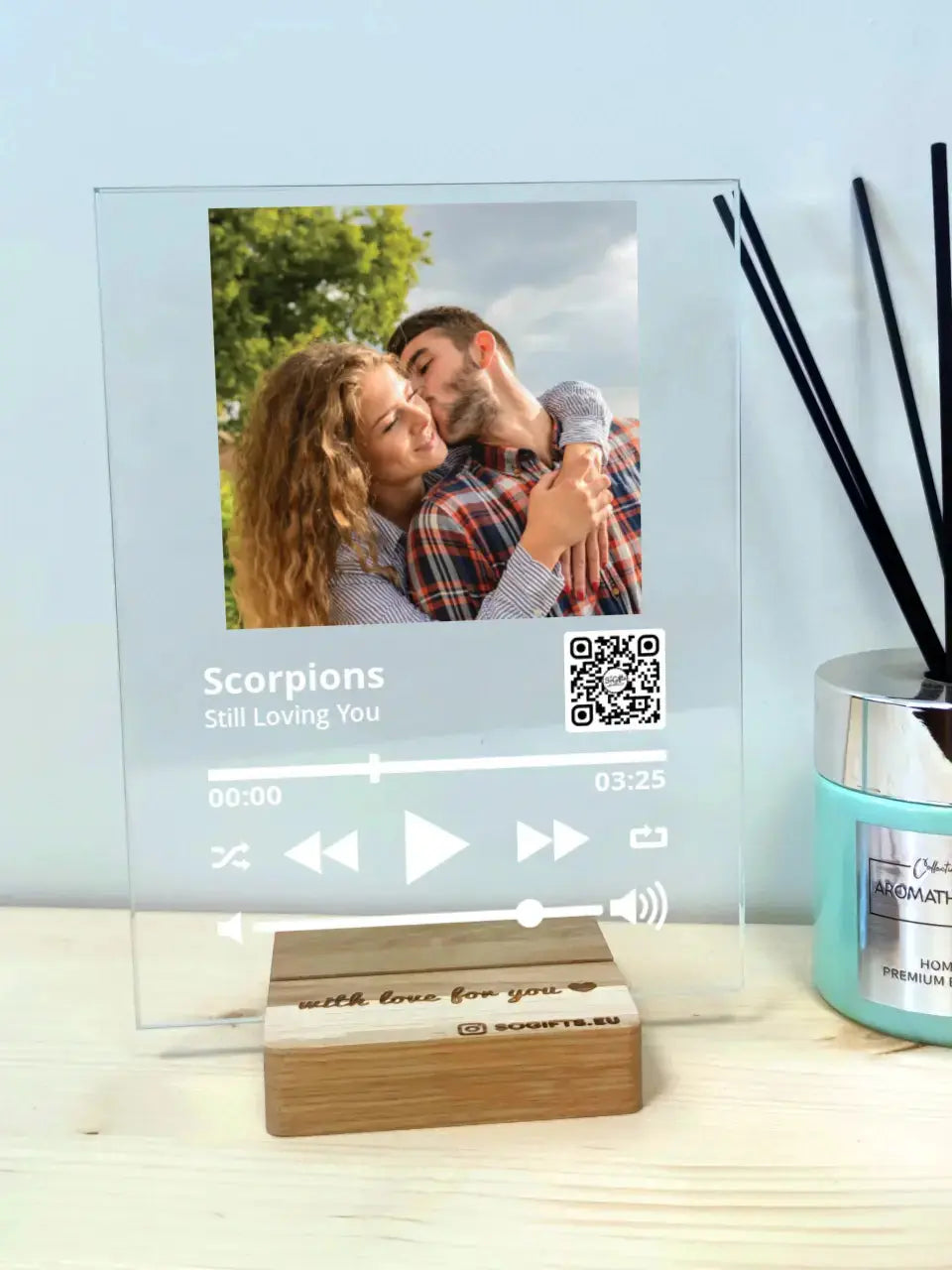 Personalizuotas "So Player" stiklinis posteris su jūsų nuotrauka TeeInBlue