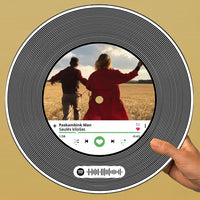 Personalizuota "Spotify V2" Vinilinė plokštelė su jūsų nuotrauka juodas organinis stiklas TeeInBlue