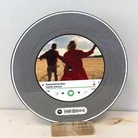 Personalizuota "Spotify V2" Vinilinė plokštelė su jūsų nuotrauka juodas organinis stiklas TeeInBlue