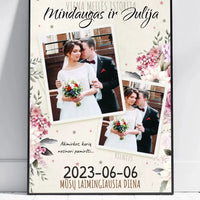 Personalizuotas vestuvinis plakatas, viena meilės istorija  Poster -  dovanokis.lt