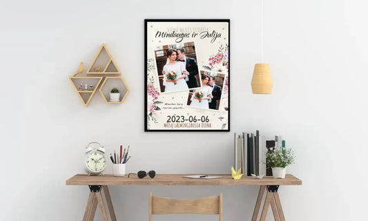 Personalizuotas vestuvinis plakatas, viena meilės istorija  Poster -  dovanokis.lt
