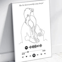 Personalizuotas Spotify muzikos grotuvo plakatas, šilti apkabinimai iliustracija, su jūsų spotify kodu  Poster -  dovanokis.lt