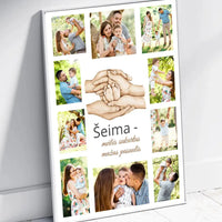 Personalizuotas Šeimos plakatas su jūsų nuotraukomis, plakatas su rėmeliu  Poster -  dovanokis.lt