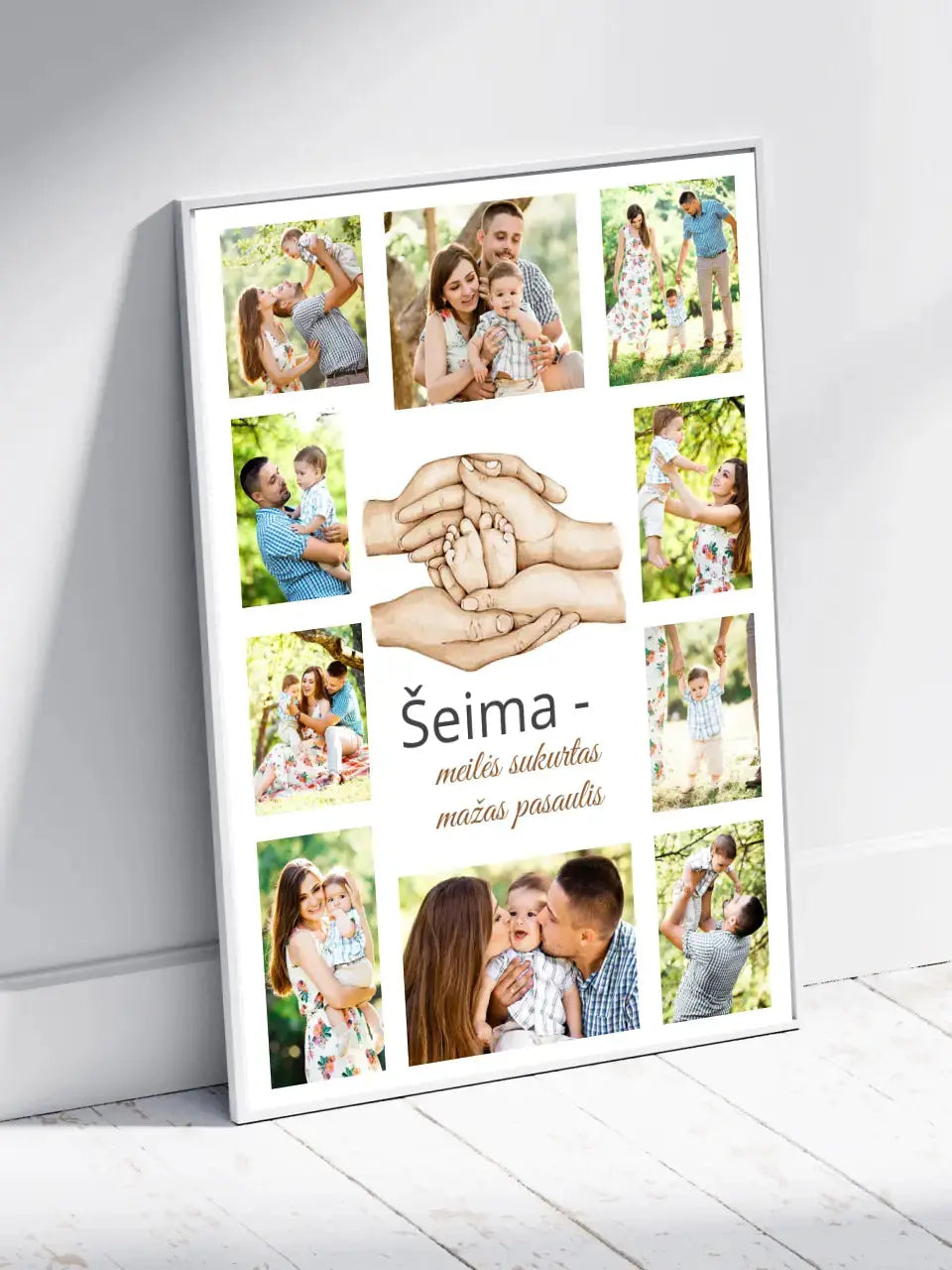Personalizuotas Šeimos plakatas su jūsų nuotraukomis, plakatas su rėmeliu  Poster -  dovanokis.lt