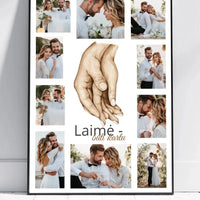 Personalizuotas Šeimos / Vestuvių plakatas su jūsų nuotraukomis, plakatas su rėmeliu  Poster -  dovanokis.lt