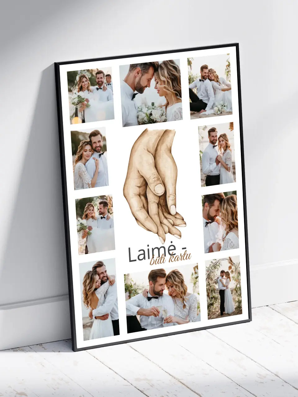 Personalizuotas Šeimos / Vestuvių plakatas su jūsų nuotraukomis, plakatas su rėmeliu
