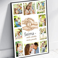 Personalizuotas Šeimos plakatas su jūsų nuotraukomis, plakatas su rėmeliu  Poster -  dovanokis.lt