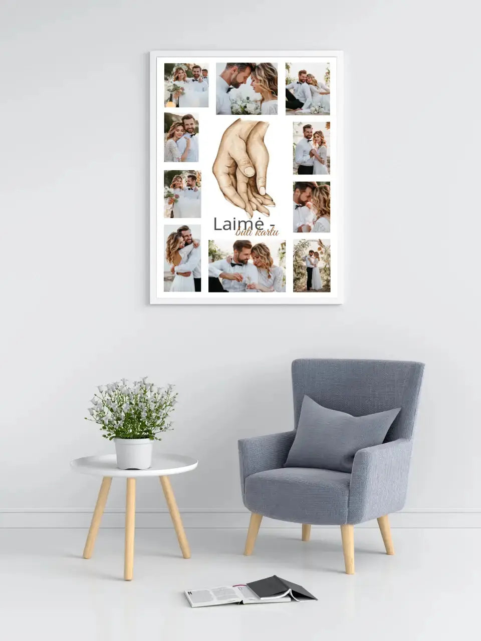 Personalizuotas Šeimos / Vestuvių plakatas su jūsų nuotraukomis, plakatas su rėmeliu  Poster -  dovanokis.lt