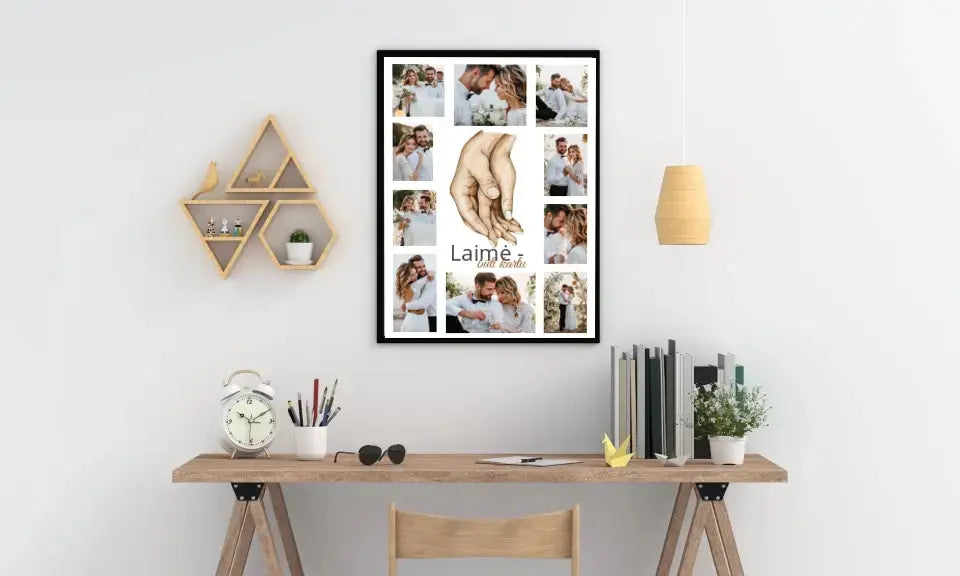 Personalizuotas Šeimos / Vestuvių plakatas su jūsų nuotraukomis, plakatas su rėmeliu  Poster -  dovanokis.lt