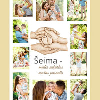 Personalizuotas Šeimos plakatas su jūsų nuotraukomis, plakatas su rėmeliu  Poster -  dovanokis.lt