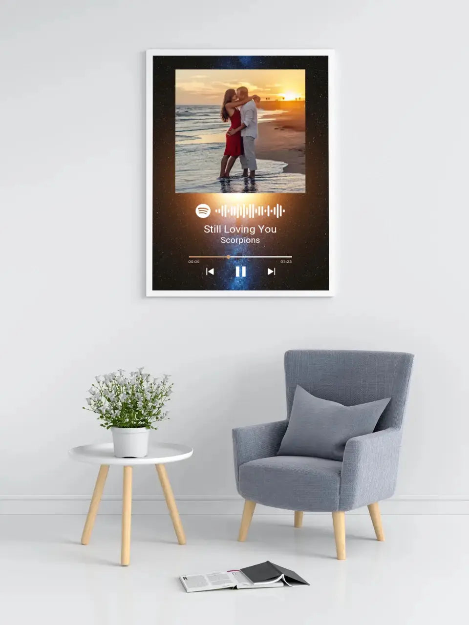 Personalizuotas Spotify muzikos grotuvo plakatas su jūsų nuotrauka, fonu, daina ir spotify kodu  Poster -  dovanokis.lt