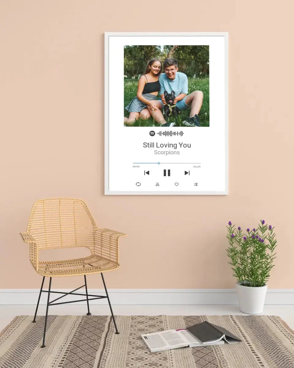 Personalizuotas Spotify muzikos grotuvo plakatas su jūsų nuotrauka, daina ir spotify kodu  Poster -  dovanokis.lt