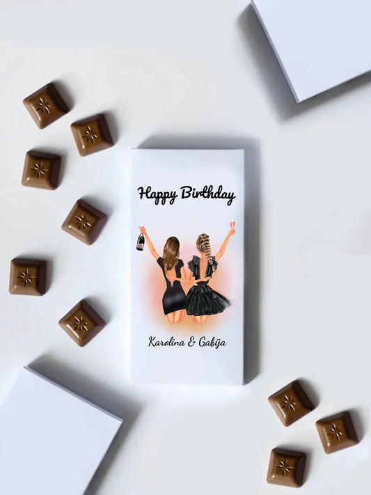Personalizuotas "Gimtadienio mergina" šokoladas TeeInBlue Šokoladas