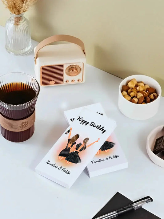 Personalizuotas "Gimtadienio mergina" šokoladas TeeInBlue Šokoladas