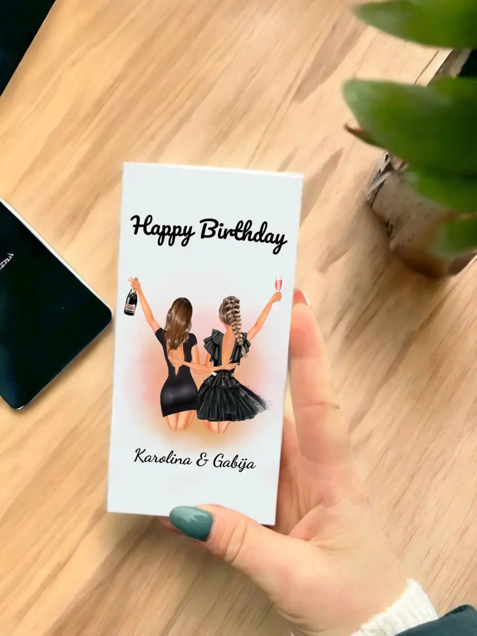 Personalizuotas "Gimtadienio mergina" šokoladas TeeInBlue Šokoladas