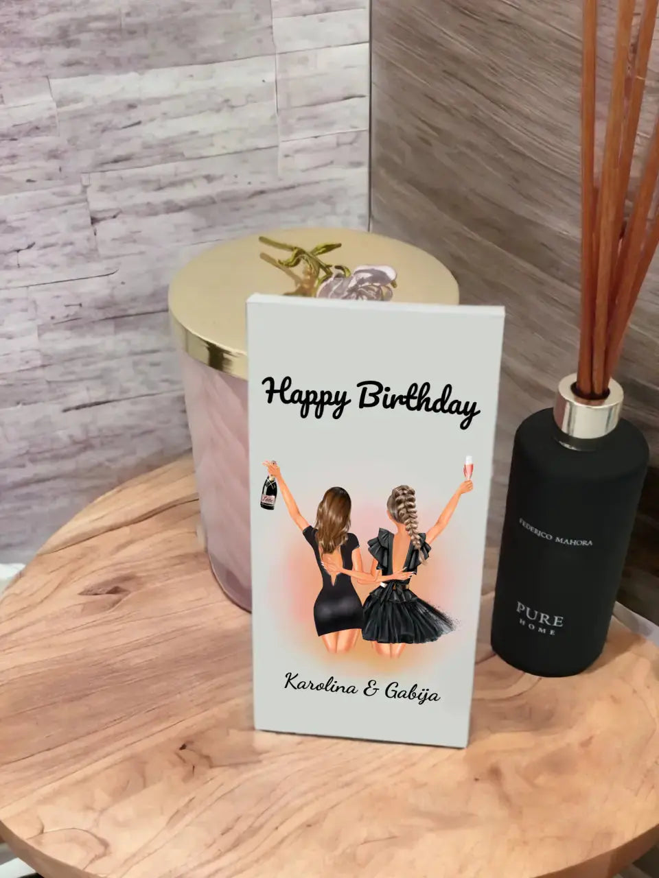 Personalizuotas "Gimtadienio mergina" šokoladas TeeInBlue Šokoladas