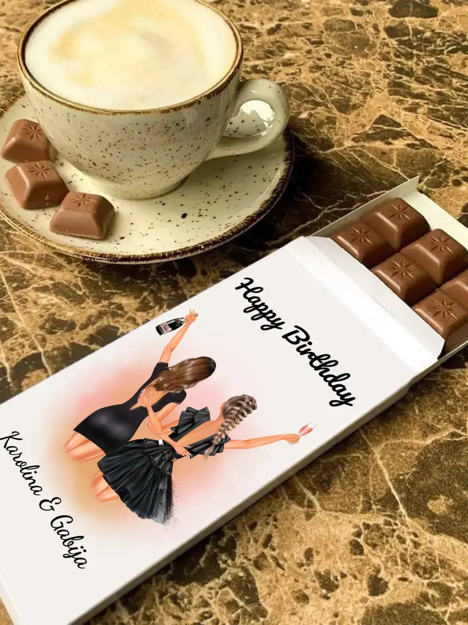 Personalizuotas "Gimtadienio mergina" šokoladas TeeInBlue Šokoladas