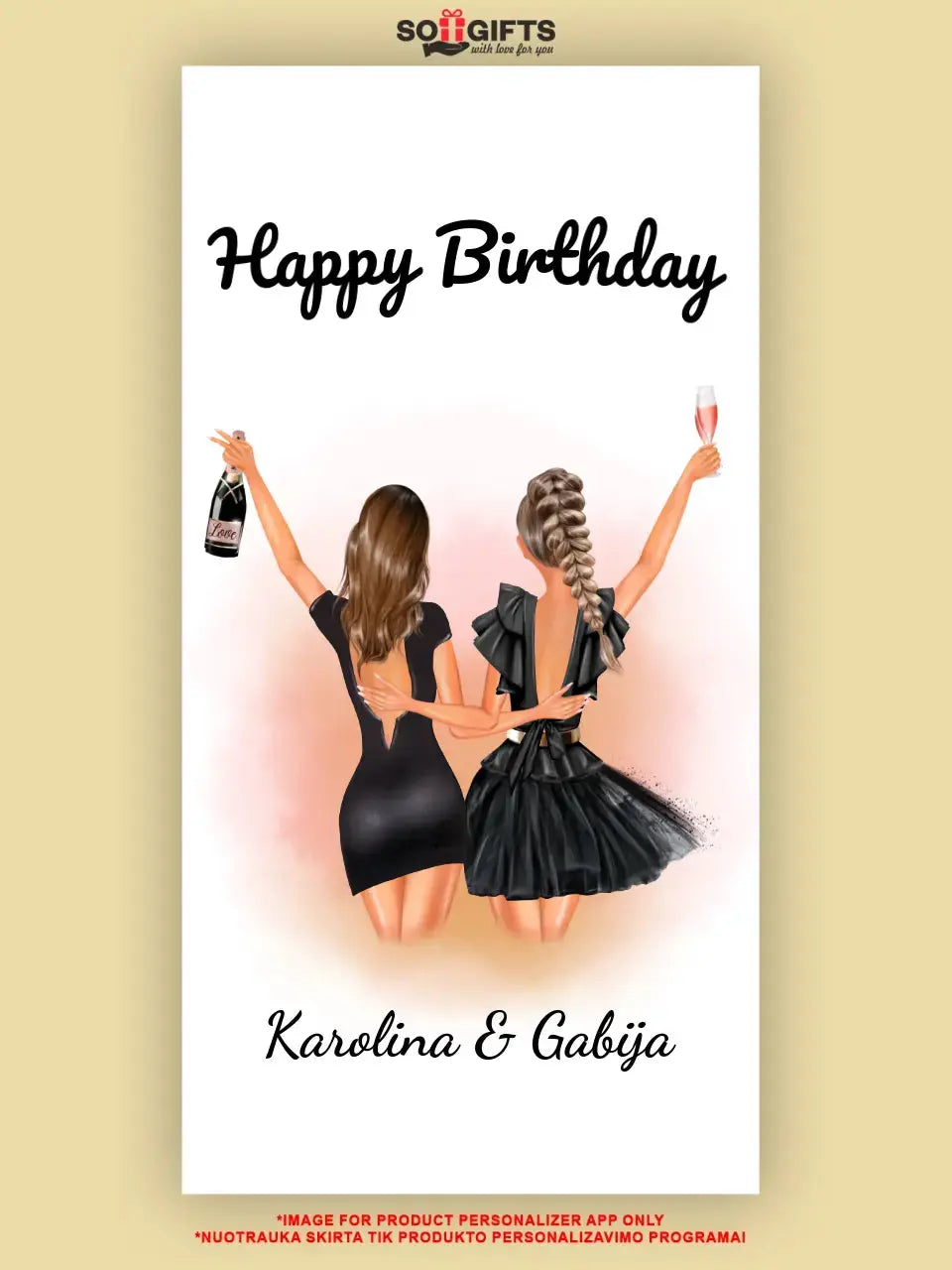 Personalizuotas "Gimtadienio mergina" šokoladas TeeInBlue Šokoladas