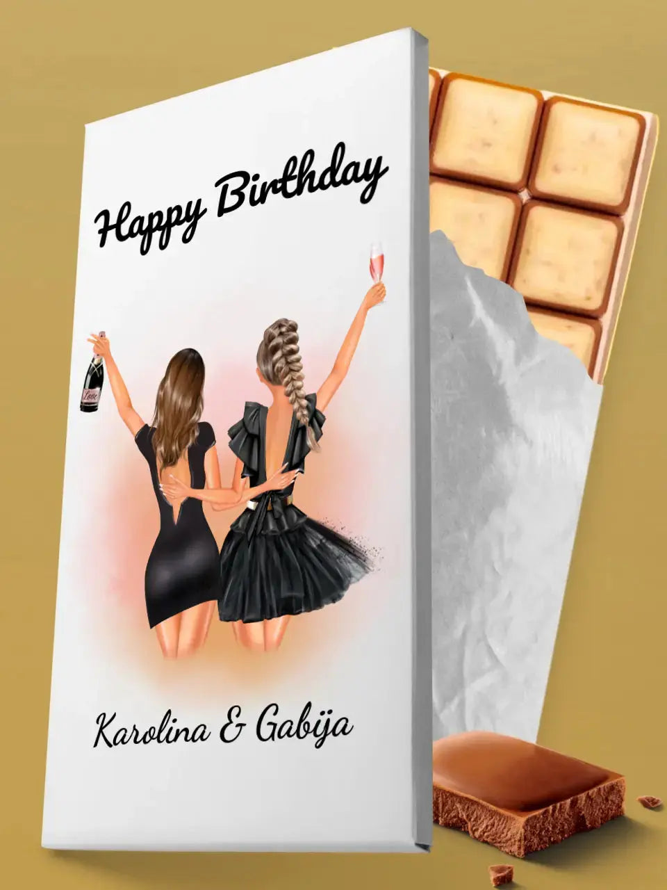 Personalizuotas "Gimtadienio mergina" šokoladas TeeInBlue Šokoladas