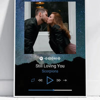 Personalizuotas Spotify muzikos grotuvo plakatas su jūsų nuotrauka, fonu, daina ir spotify kodu  Poster -  dovanokis.lt