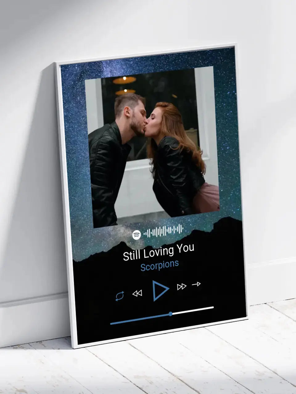 Personalizuotas Spotify muzikos grotuvo plakatas su jūsų nuotrauka, fonu, daina ir spotify kodu  Poster -  dovanokis.lt