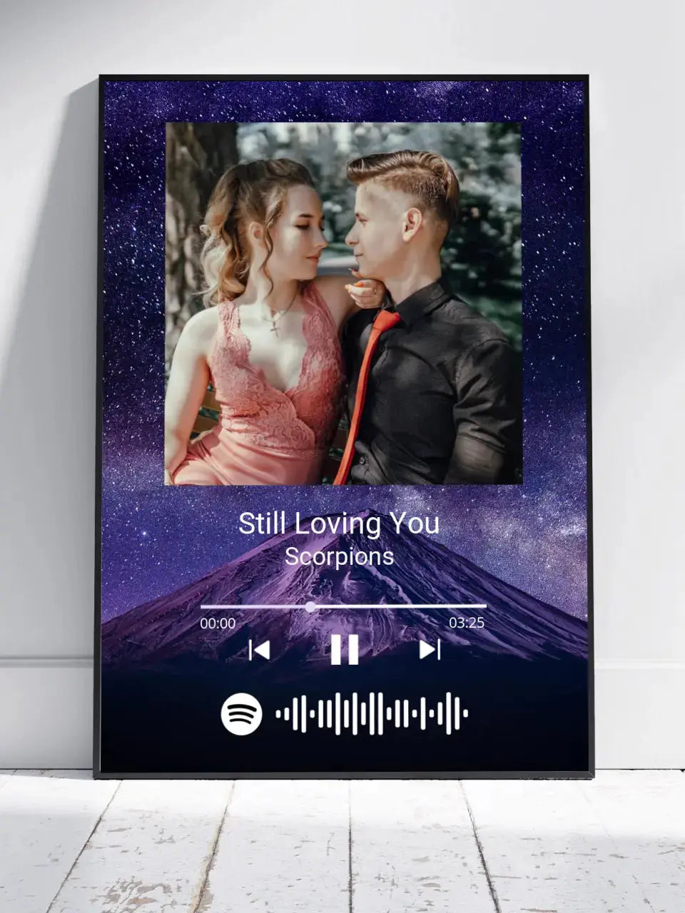 Personalizuotas Spotify muzikos grotuvo plakatas su jūsų nuotrauka, fonu, daina ir spotify kodu  Poster -  dovanokis.lt