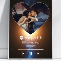 Personalizuotas Spotify muzikos grotuvo plakatas su jūsų nuotrauka, fonu, daina ir spotify kodu  Poster -  dovanokis.lt