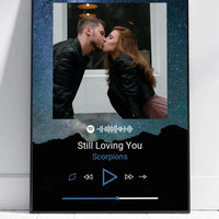 Personalizuotas Spotify muzikos grotuvo plakatas su jūsų nuotrauka, fonu, daina ir spotify kodu  Poster -  dovanokis.lt