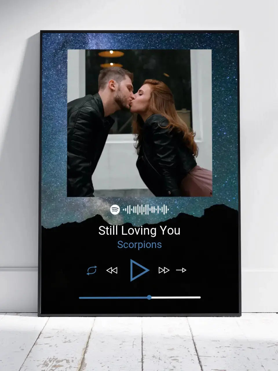 Personalizuotas Spotify muzikos grotuvo plakatas su jūsų nuotrauka, fonu, daina ir spotify kodu  Poster -  dovanokis.lt