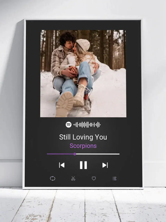 Personalizuotas Spotify muzikos grotuvo plakatas su jūsų nuotrauka, daina ir spotify kodu  Poster -  dovanokis.lt