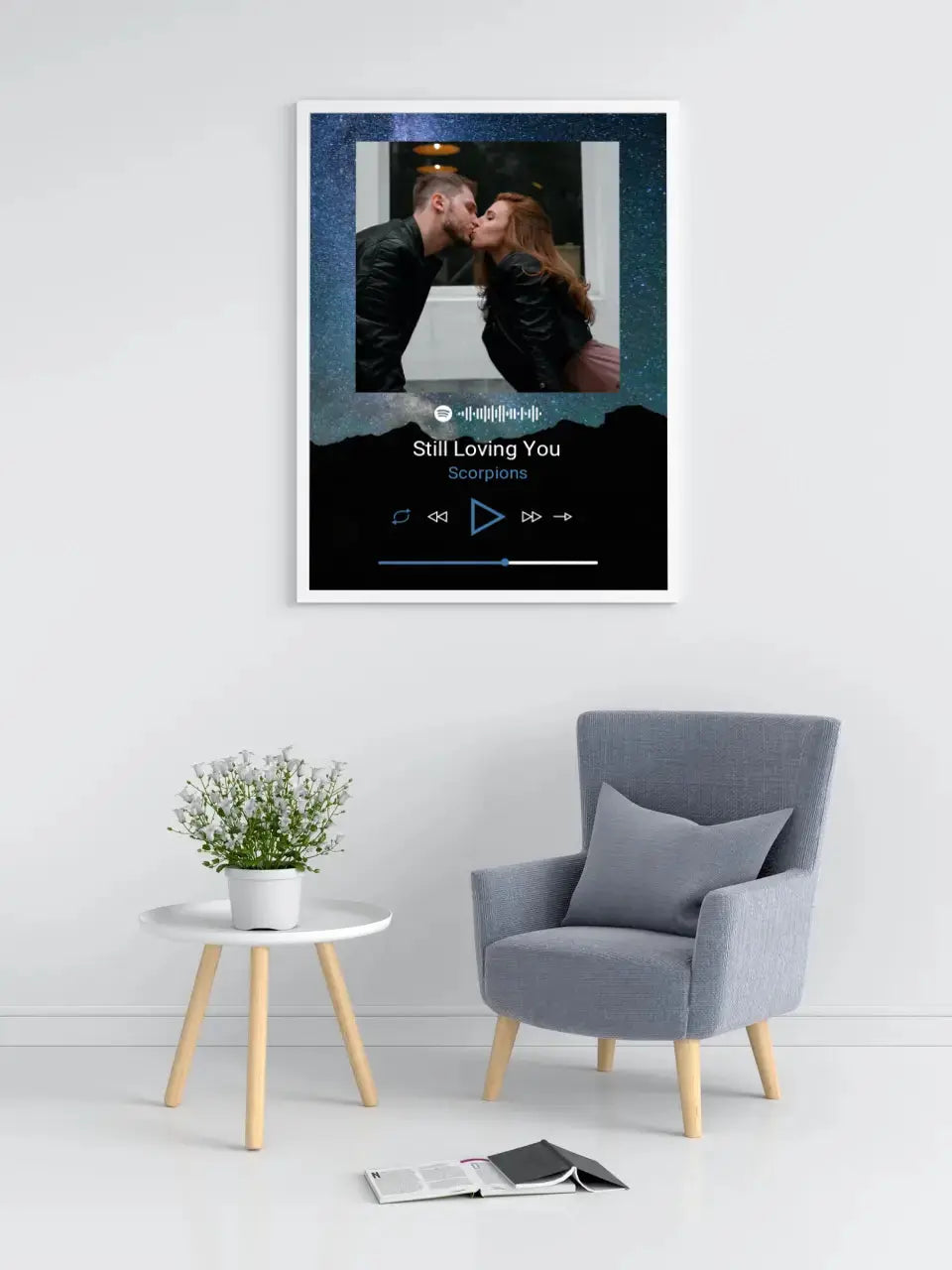 Personalizuotas Spotify muzikos grotuvo plakatas su jūsų nuotrauka, fonu, daina ir spotify kodu  Poster -  dovanokis.lt