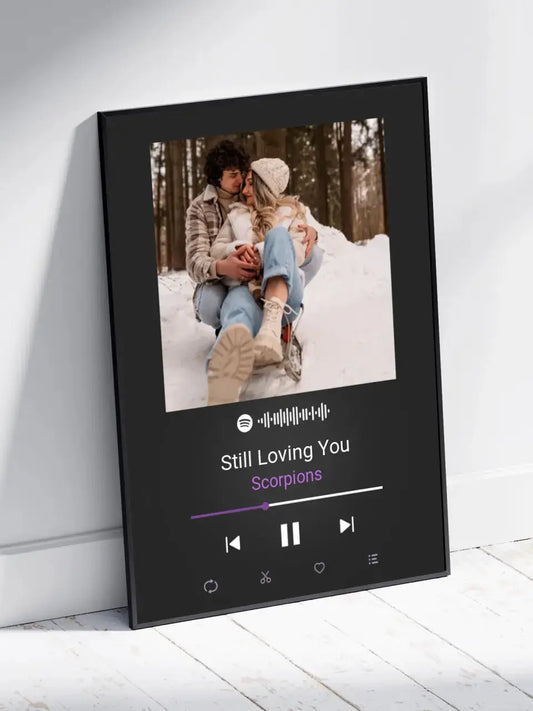 Personalizuotas Spotify muzikos grotuvo plakatas su jūsų nuotrauka, daina ir spotify kodu  Poster -  dovanokis.lt