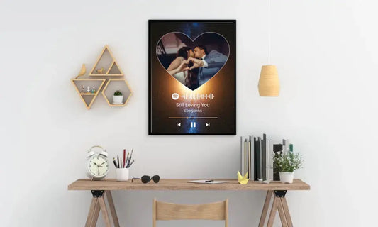Personalizuotas Spotify muzikos grotuvo plakatas su jūsų nuotrauka, fonu, daina ir spotify kodu  Poster -  dovanokis.lt