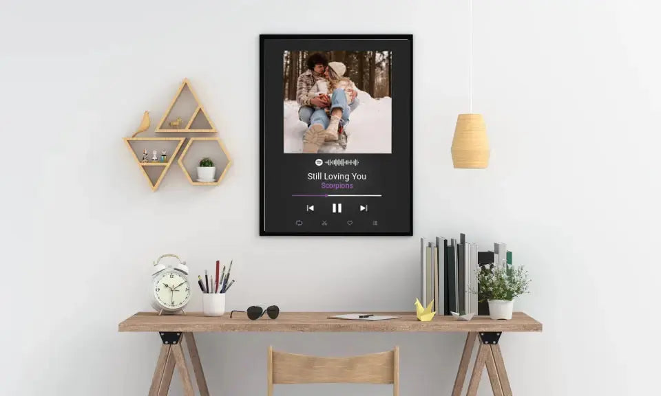 Personalizuotas Spotify muzikos grotuvo plakatas su jūsų nuotrauka, daina ir spotify kodu  Poster -  dovanokis.lt