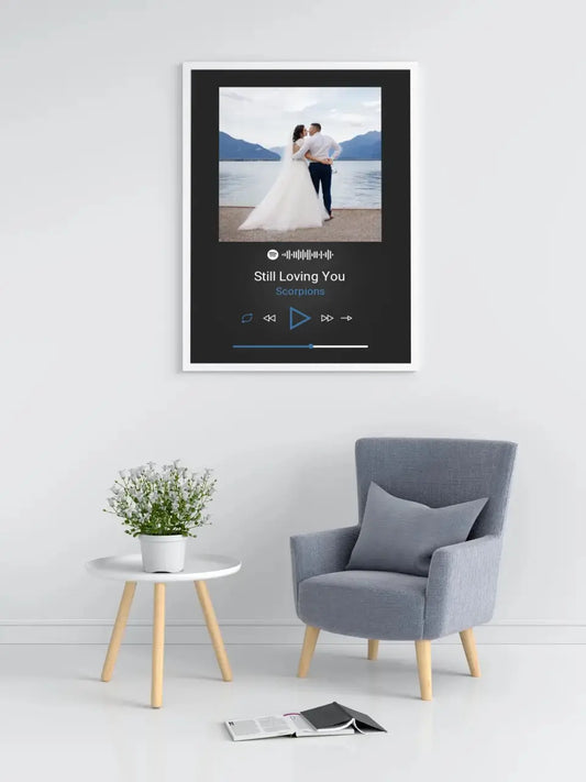 Personalizuotas Spotify muzikos grotuvo plakatas su jūsų nuotrauka, daina ir spotify kodu  Poster -  dovanokis.lt