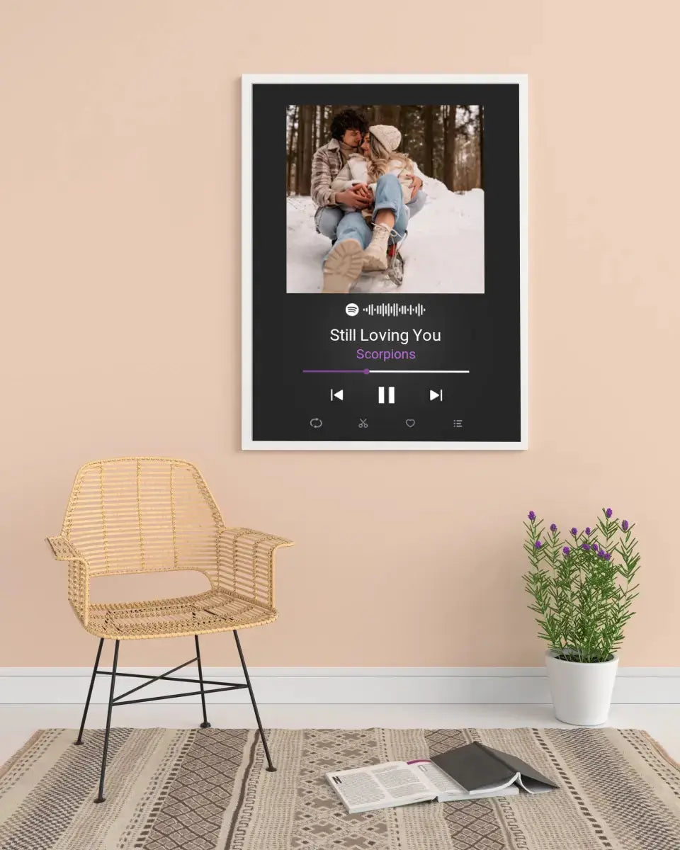 Personalizuotas Spotify muzikos grotuvo plakatas su jūsų nuotrauka, daina ir spotify kodu  Poster -  dovanokis.lt