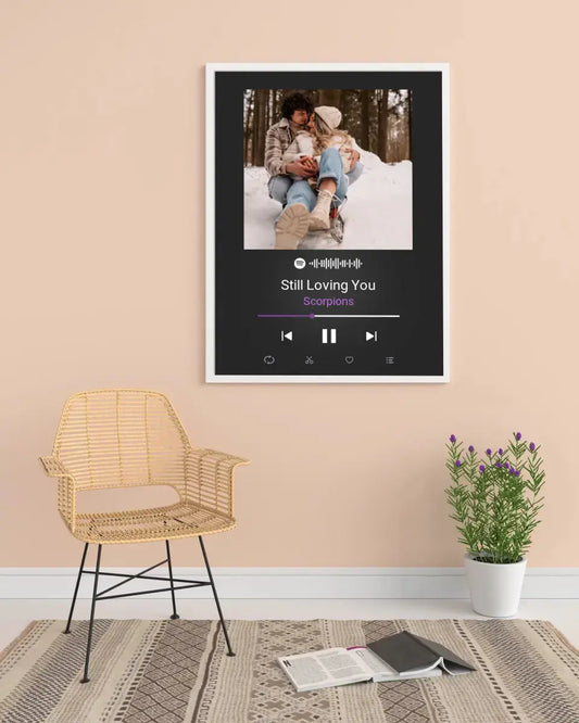 Personalizuotas Spotify muzikos grotuvo plakatas su jūsų nuotrauka, daina ir spotify kodu  Poster -  dovanokis.lt