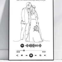 Personalizuotas Spotify muzikos grotuvo su iliustracija plakatas su jūsų nuotrauka, daina ir spotify kodu  Poster -  dovanokis.lt