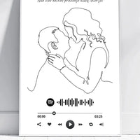 Personalizuotas Spotify muzikos grotuvo su iliustracija plakatas su jūsų nuotrauka, daina ir spotify kodu  Poster -  dovanokis.lt