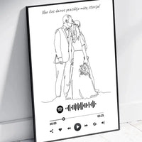 Personalizuotas Spotify muzikos grotuvo su iliustracija plakatas su jūsų nuotrauka, daina ir spotify kodu  Poster -  dovanokis.lt