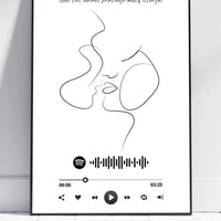 Personalizuotas Spotify muzikos grotuvo su iliustracija plakatas su jūsų nuotrauka, daina ir spotify kodu  Poster -  dovanokis.lt