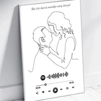 Personalizuotas Spotify muzikos grotuvo su iliustracija plakatas su jūsų nuotrauka, daina ir spotify kodu  Poster -  dovanokis.lt