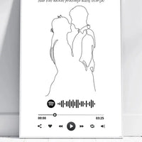 Personalizuotas Spotify muzikos grotuvo su iliustracija plakatas su jūsų nuotrauka, daina ir spotify kodu  Poster -  dovanokis.lt