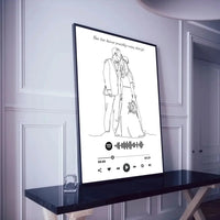 Personalizuotas Spotify muzikos grotuvo su iliustracija plakatas su jūsų nuotrauka, daina ir spotify kodu  Poster -  dovanokis.lt