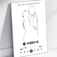 Personalizuotas Spotify muzikos grotuvo su iliustracija plakatas su jūsų nuotrauka, daina ir spotify kodu  Poster -  dovanokis.lt
