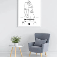 Personalizuotas Spotify muzikos grotuvo su iliustracija plakatas su jūsų nuotrauka, daina ir spotify kodu  Poster -  dovanokis.lt