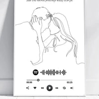 Personalizuotas Spotify muzikos grotuvo su iliustracija plakatas su jūsų nuotrauka, daina ir spotify kodu  Poster -  dovanokis.lt