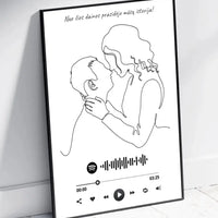 Personalizuotas Spotify muzikos grotuvo su iliustracija plakatas su jūsų nuotrauka, daina ir spotify kodu  Poster -  dovanokis.lt