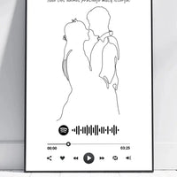 Personalizuotas Spotify muzikos grotuvo su iliustracija plakatas su jūsų nuotrauka, daina ir spotify kodu  Poster -  dovanokis.lt